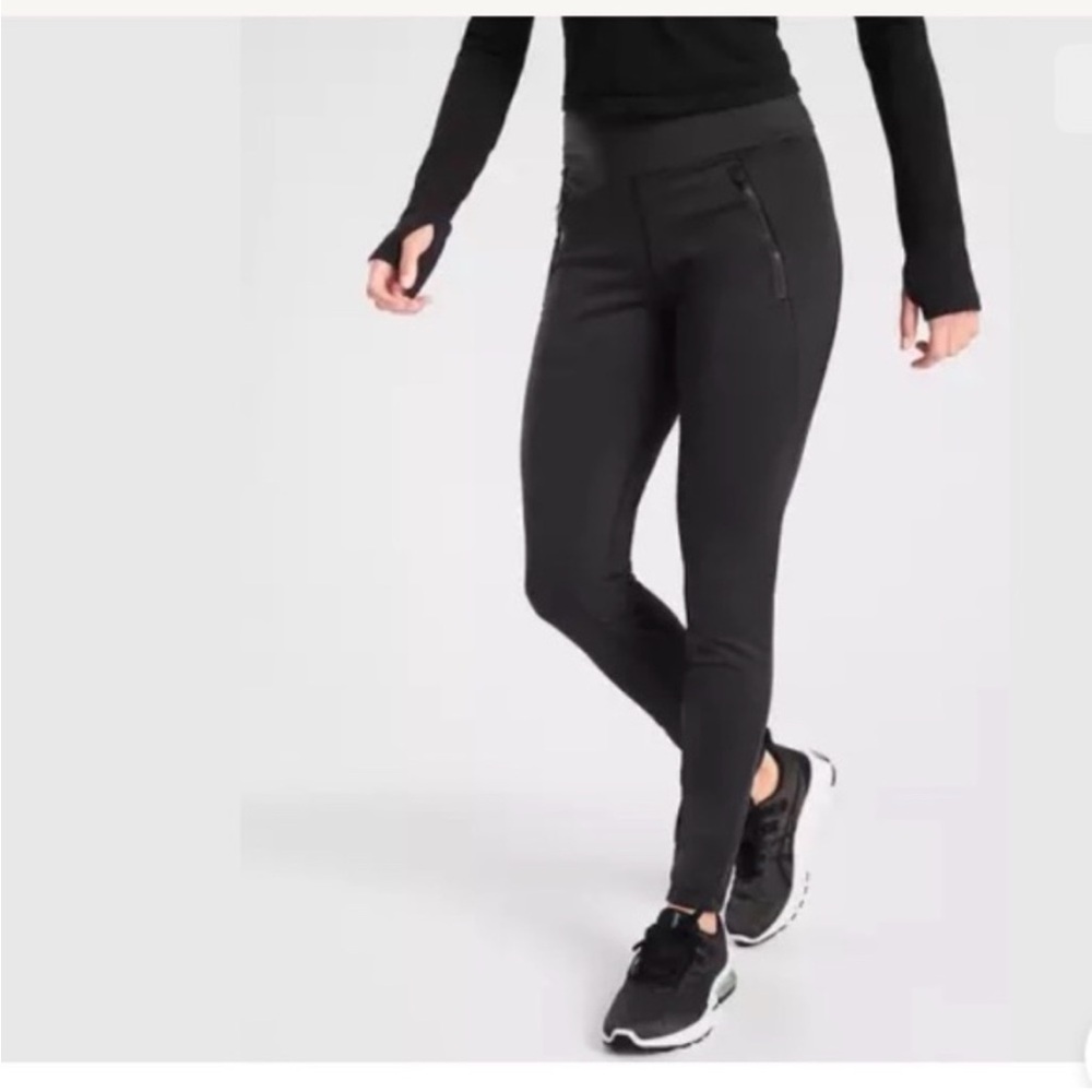 NWT Athleta Peak Hybrid fleece Tight Size Small Black Hiking Outdoors Warm